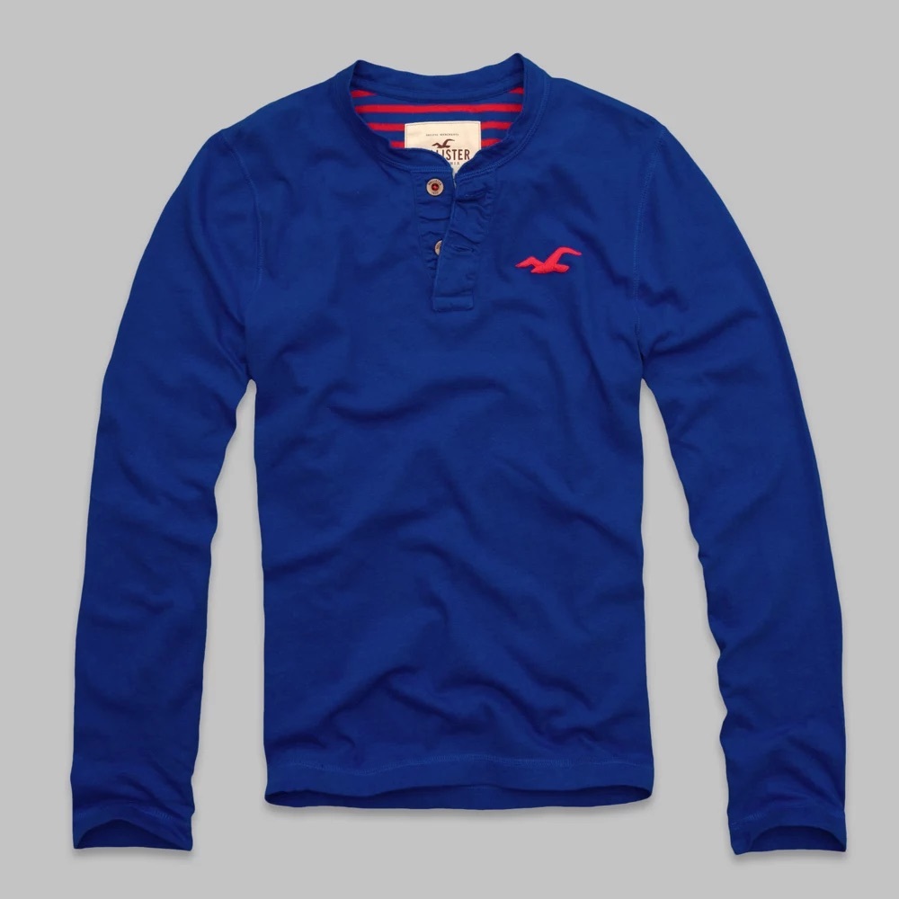 NWT Hollister HCO classic logo henley tee